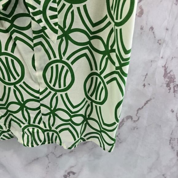 Anthropologie Top Womens Small Green White Tank Smocked Tie Knot Maeve Verena - Picture 4 of 11